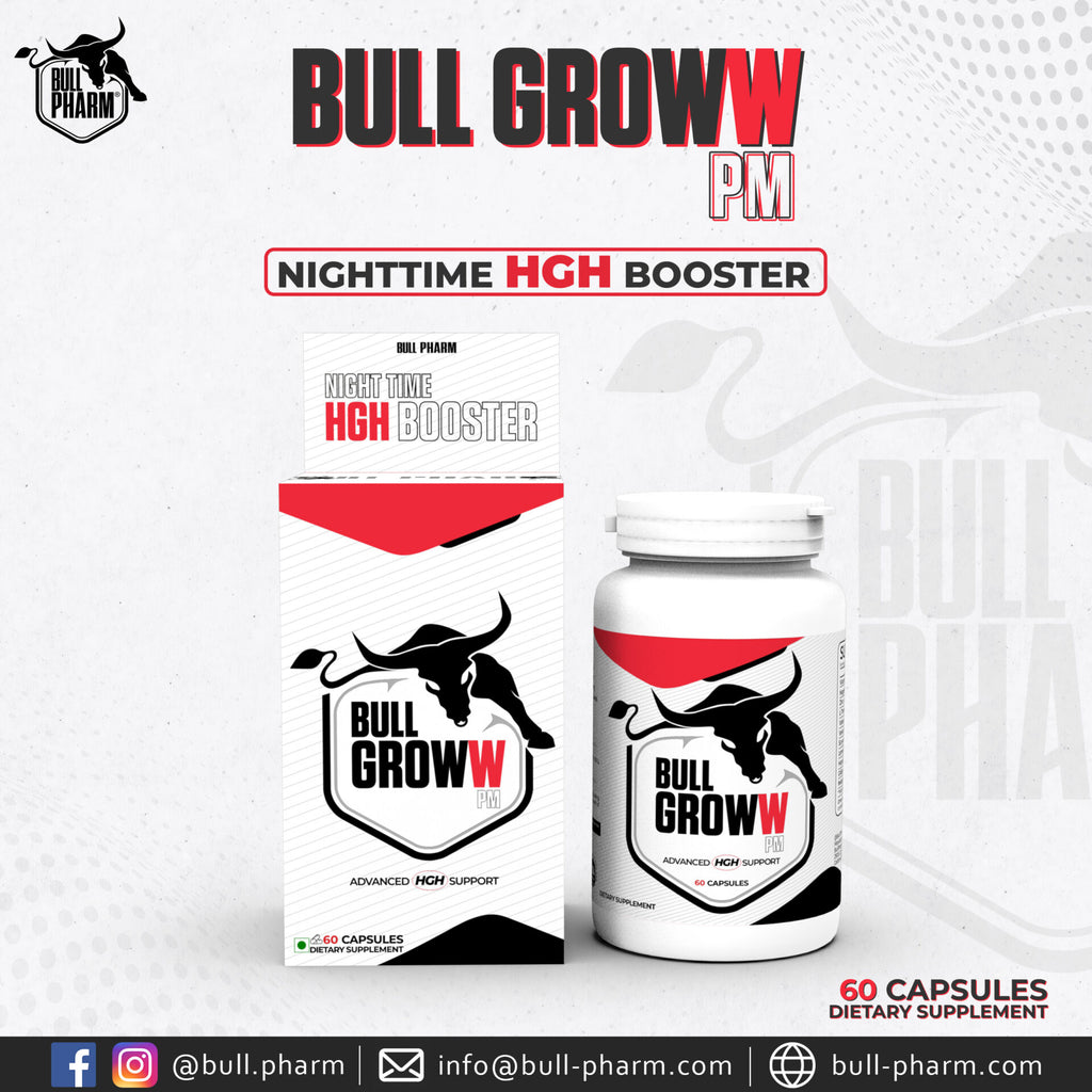 BullPharm Groww PM: Advanced HGH Support – 60 Capsules