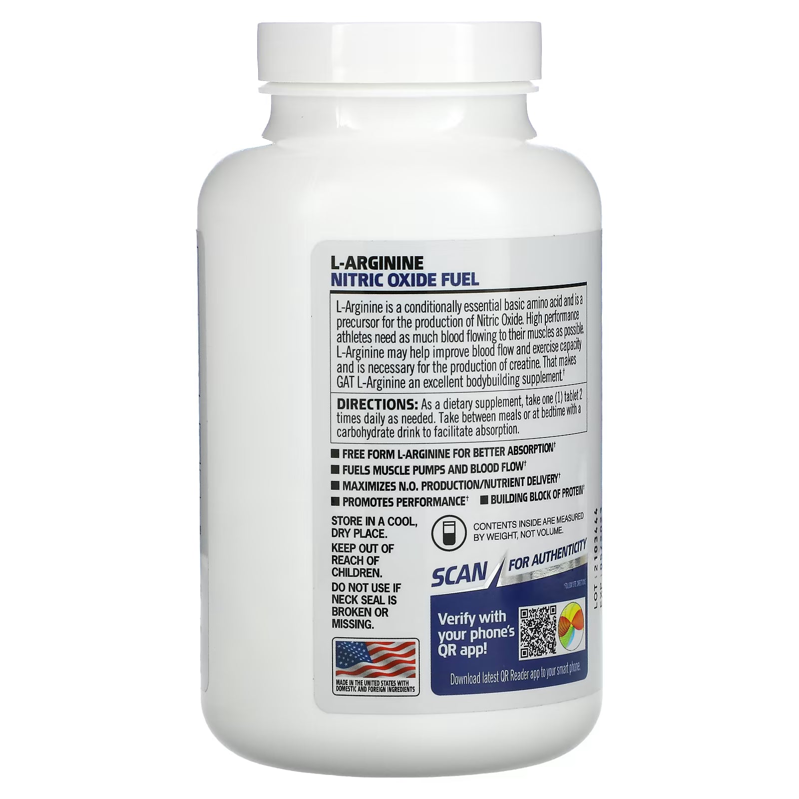 GAT Sports L-Arginine 180 Tablets