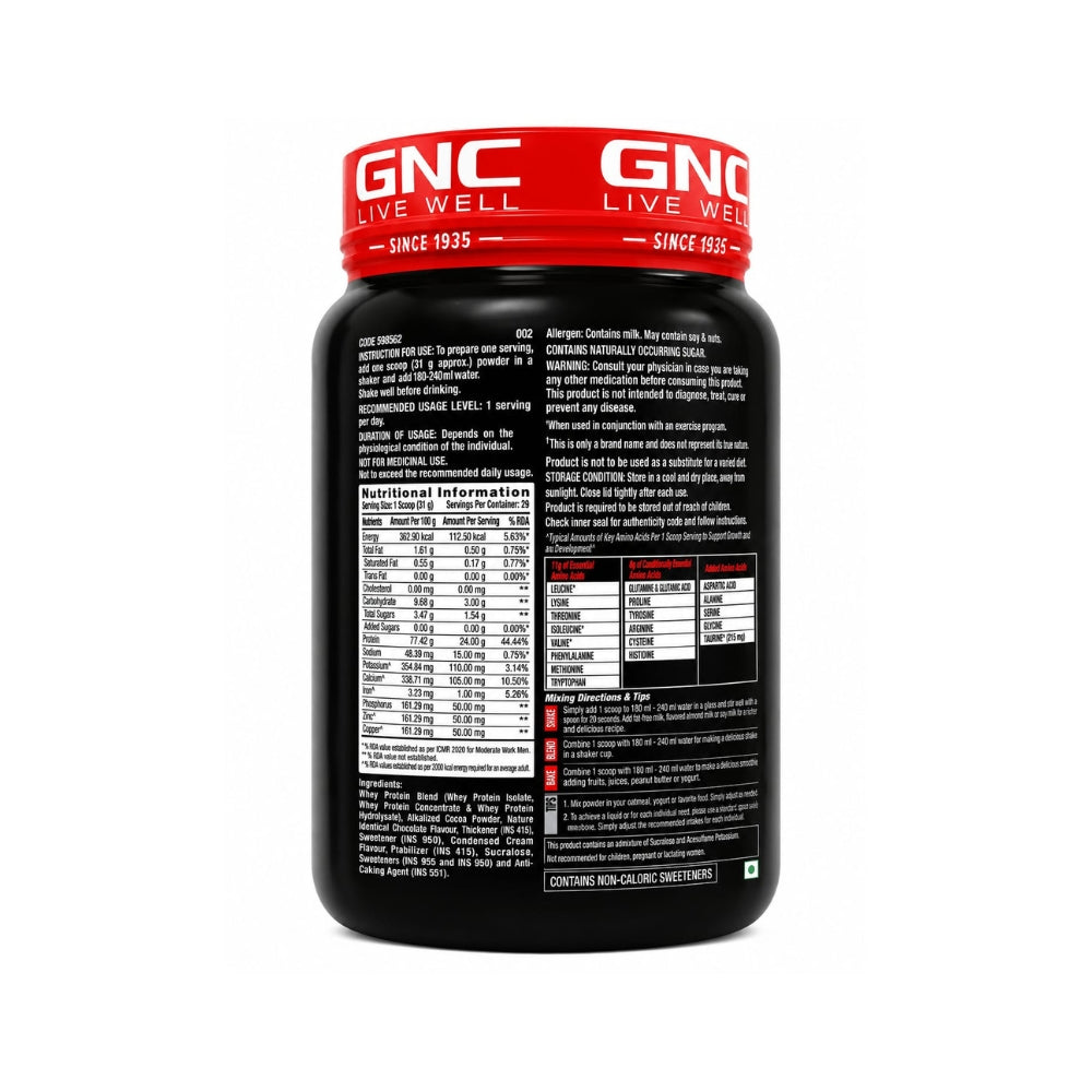 GNC AMP GOLD SERIES 100% WHEY PROTEIN ADVANCED 1KG