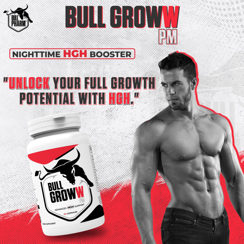 BullPharm Groww PM: Advanced HGH Support – 60 Capsules