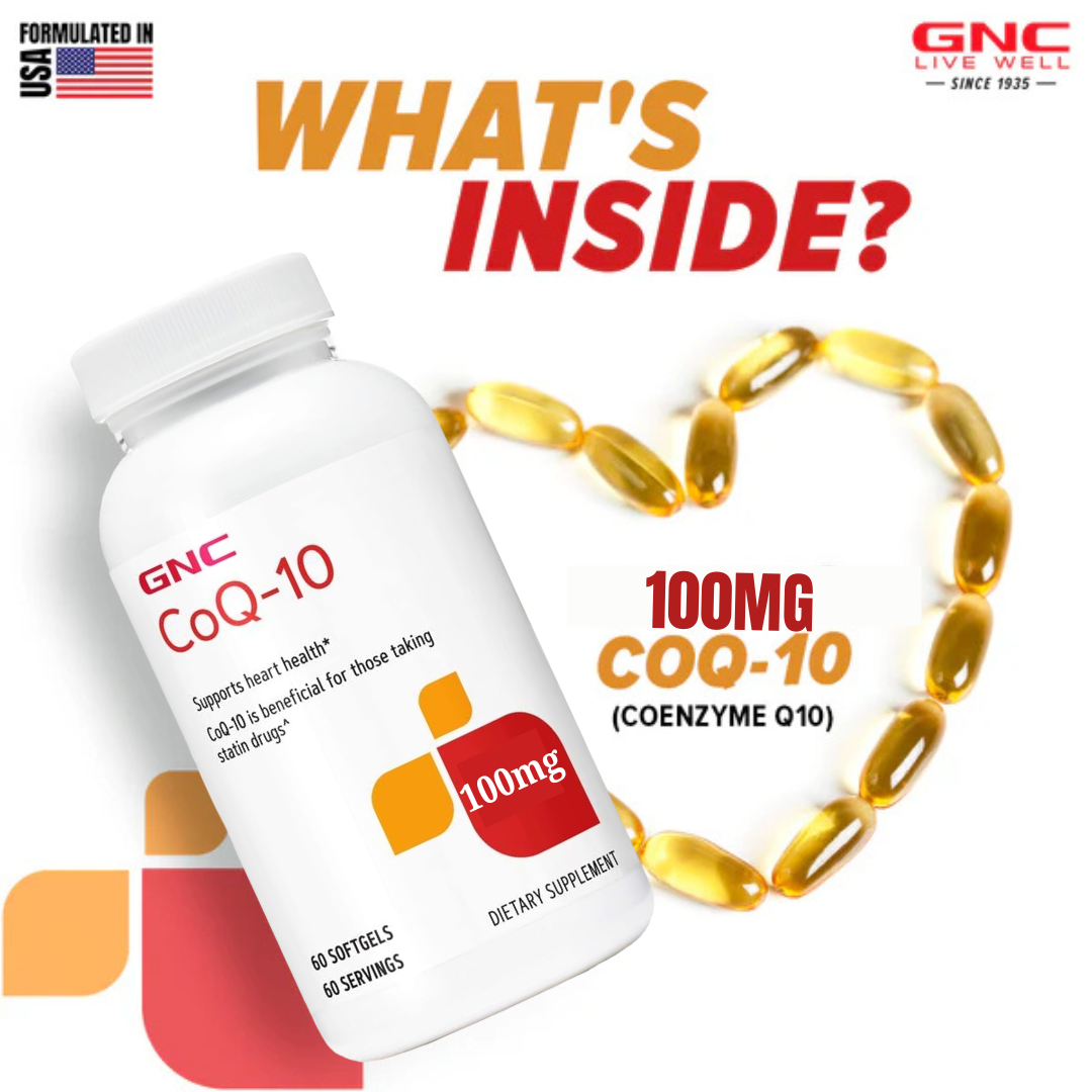 GNC CoQ-10 100mg For Heart Health, Immunity, & Anti-Ageing