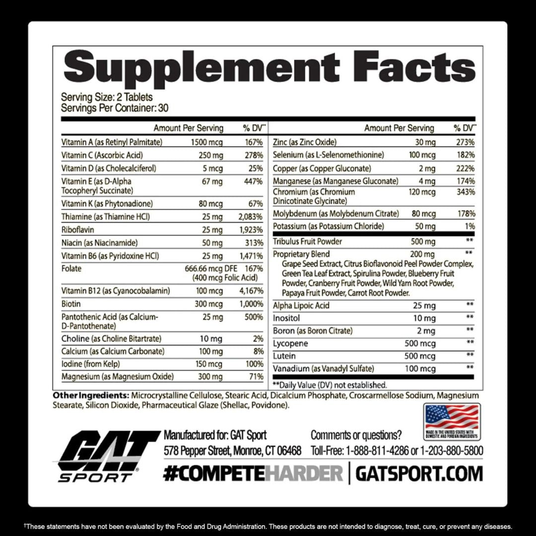 GAT Sports Men's Multi 60 Tabs
