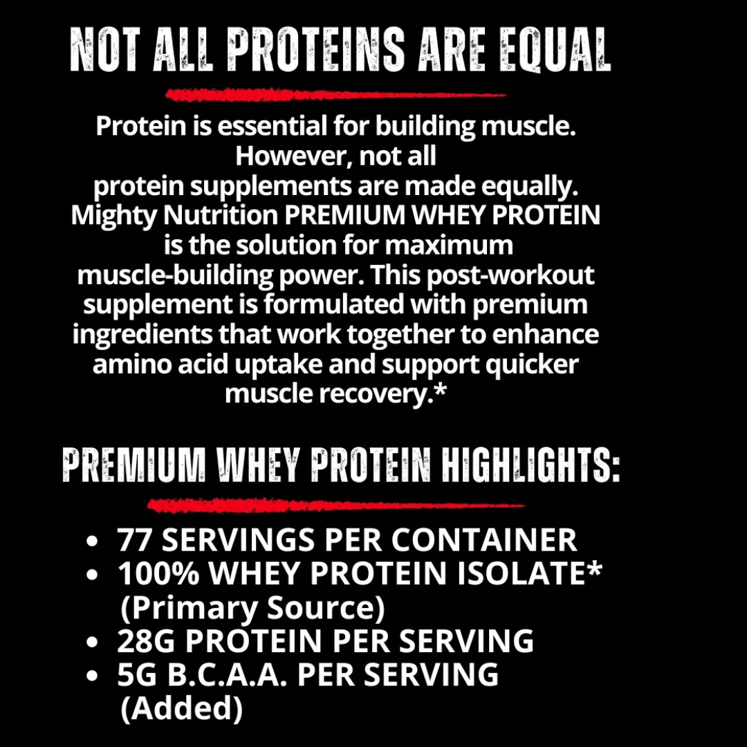 Mighty Nutrition Premium Whey Protein with Isolate Whey Protein 5lbs