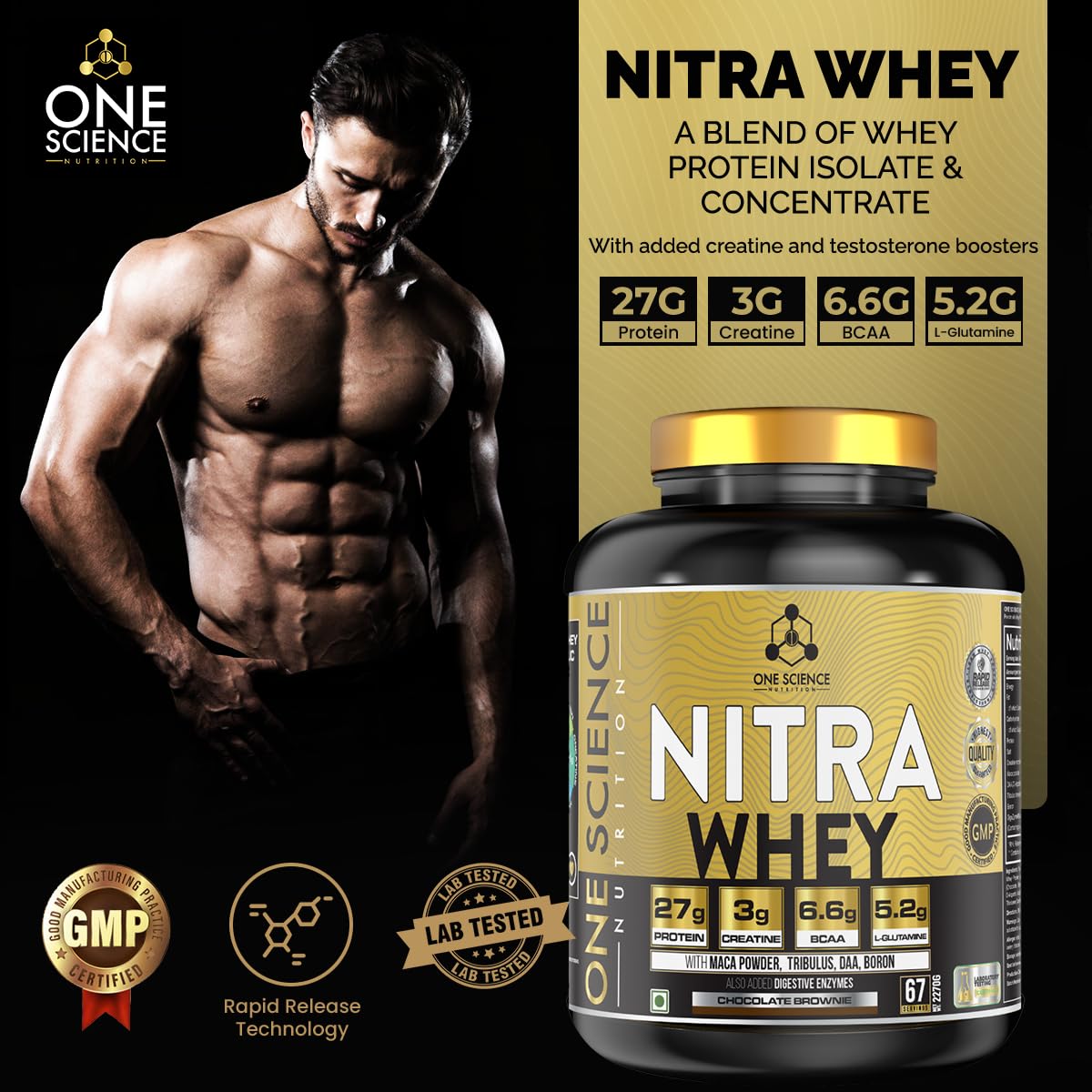 One Science Nitra Whey Protein - 5 lbs - CHOCOLATE RUSH