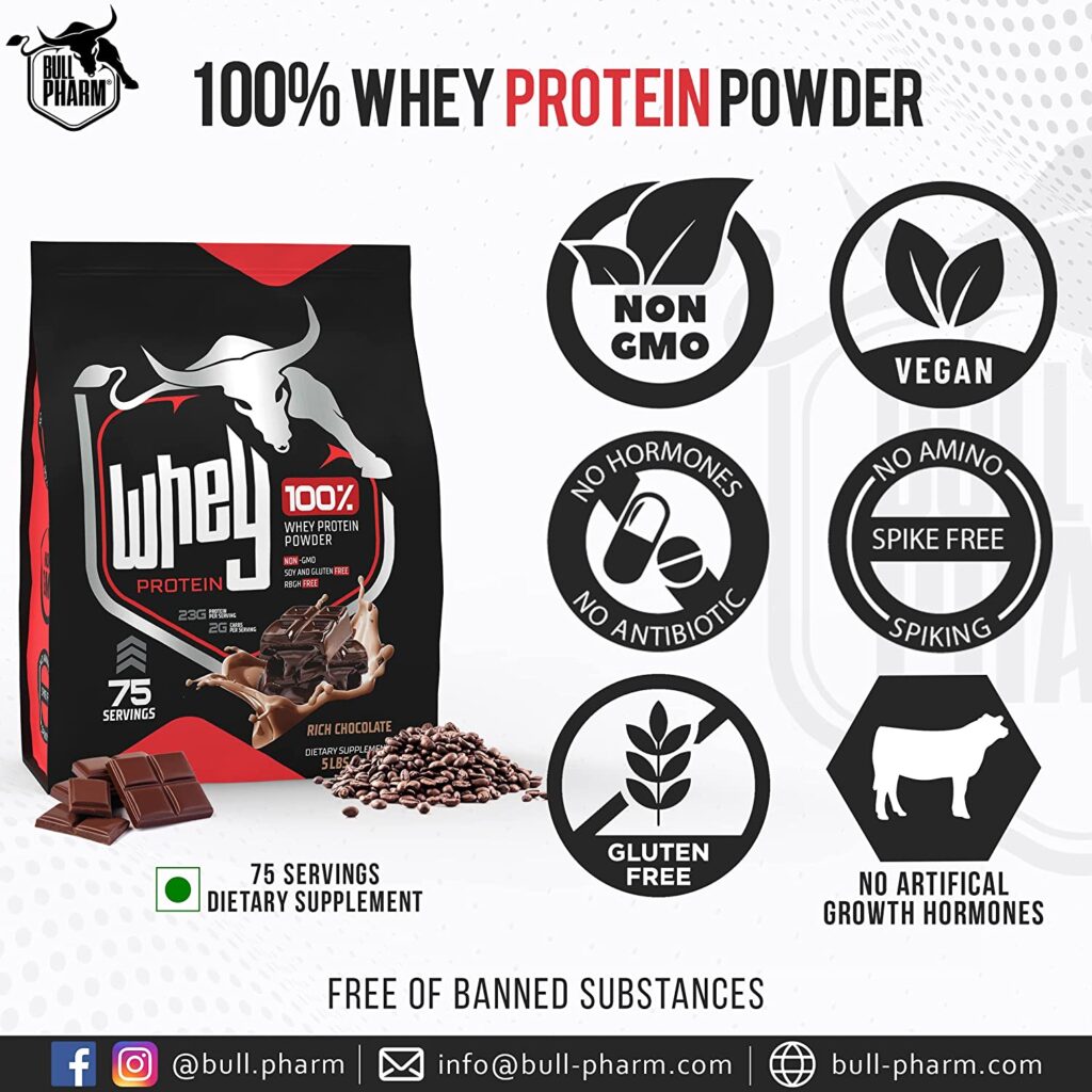 BullPharm 100% Whey Protein Powder – 5LB