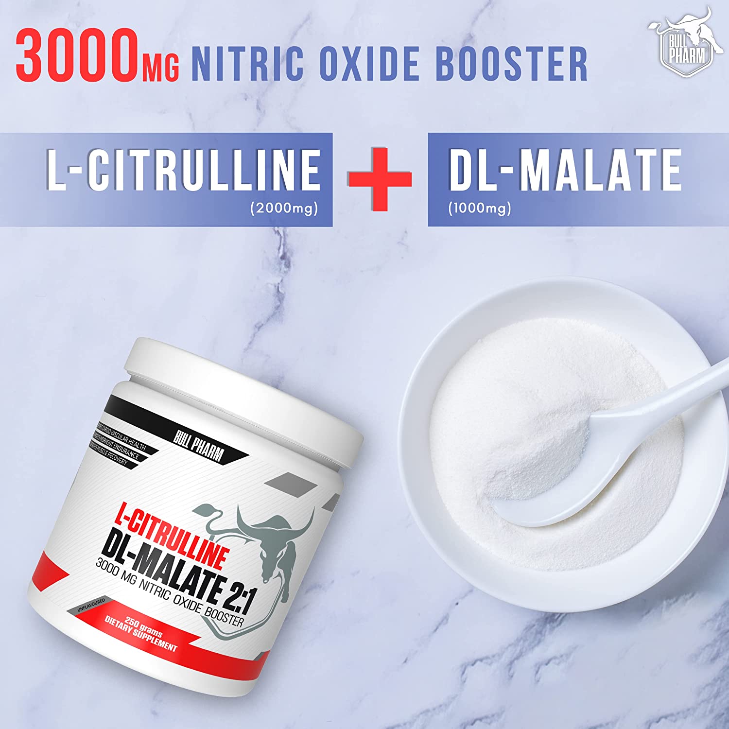 BullPharm Citrulline Malate 2:1 – Nitric Oxide & Performance