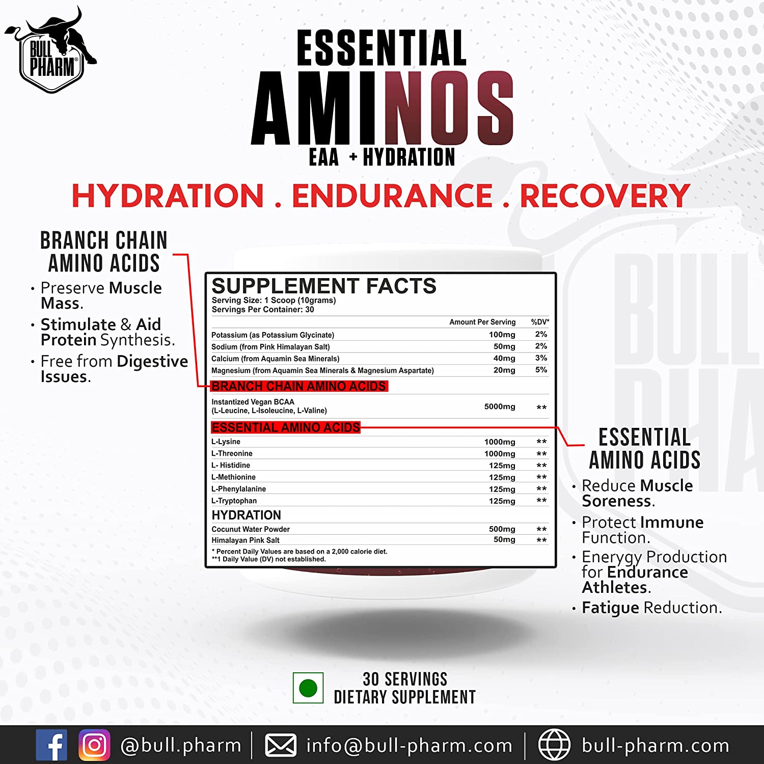 Bullpharm Essential Aminos  - 300 grams