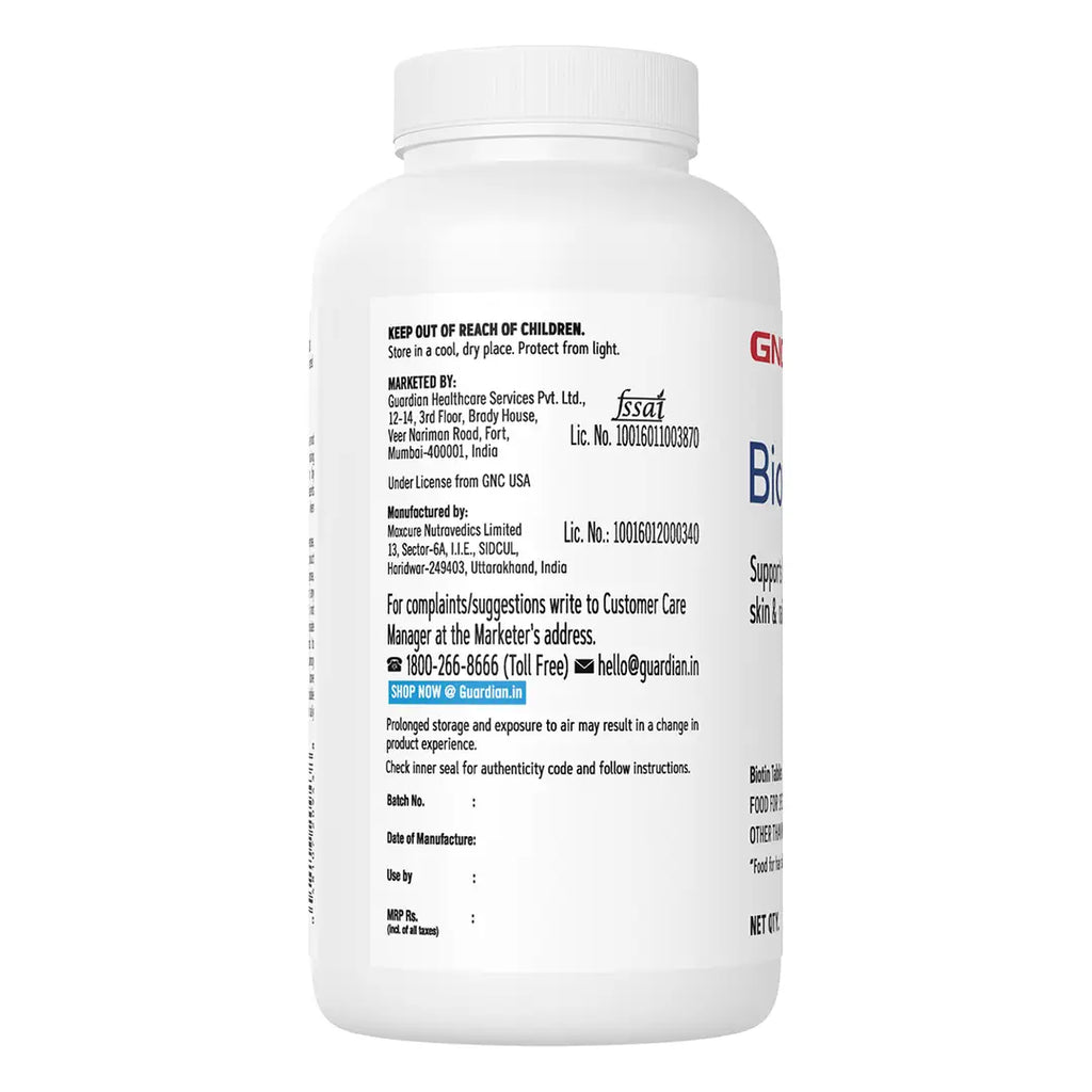 GNC Biotin 10000mcg Tablets -Your Path to Healthier Hair, Skin, and Nails