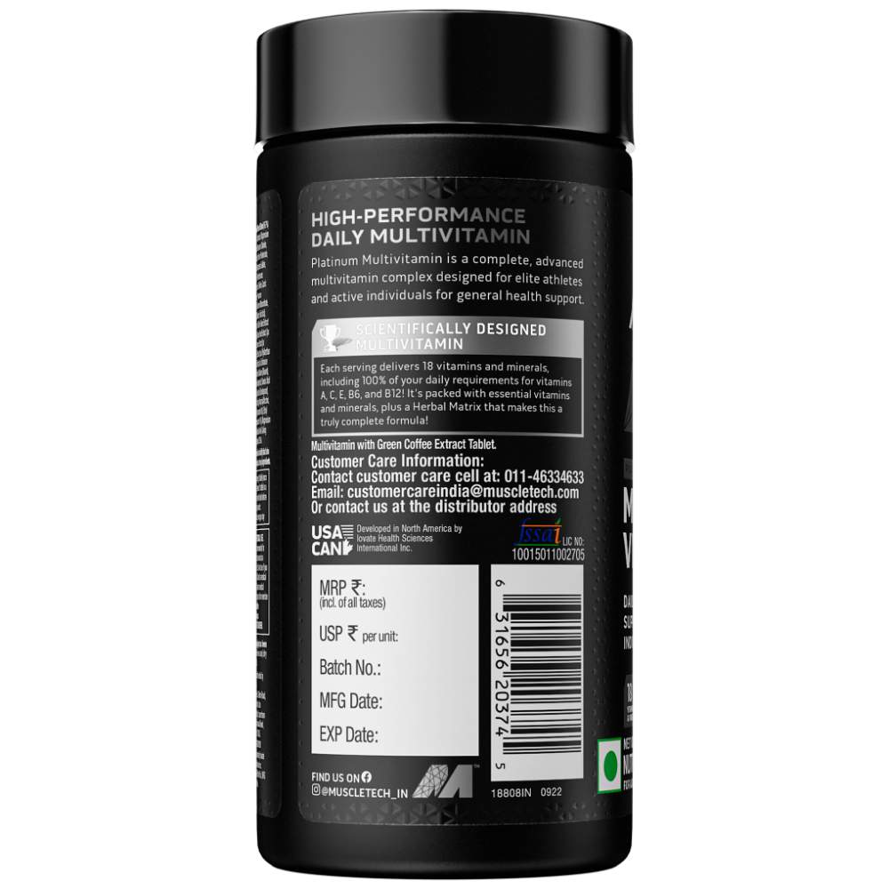 Muscletech Platinum MultiVitamin - 60 Tabs