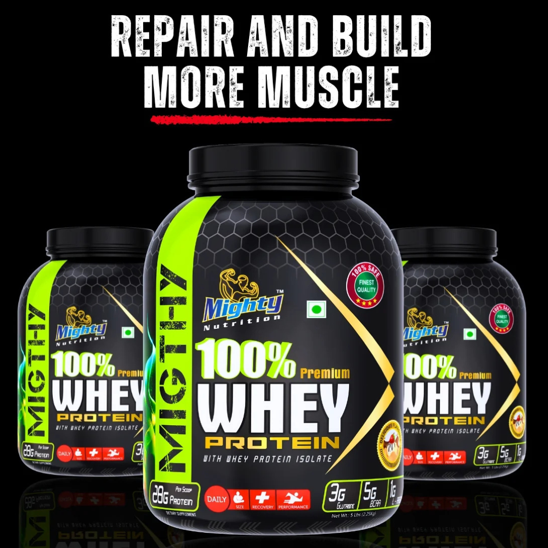 Mighty Nutrition Premium Whey Protein with Isolate Whey Protein 5lbs