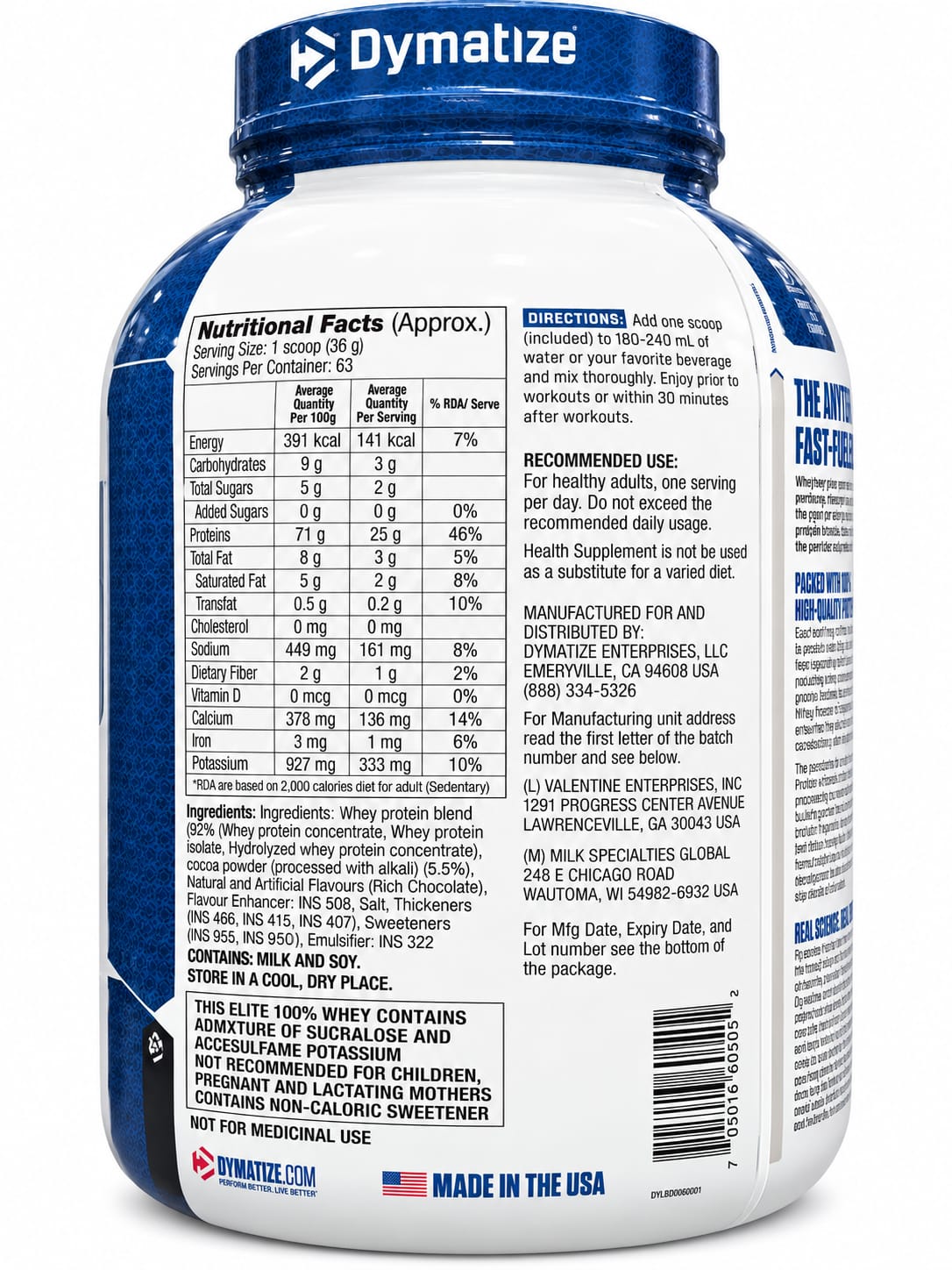 Dymatize Elite Whey Protein – 25g Protein for Muscle Recovery