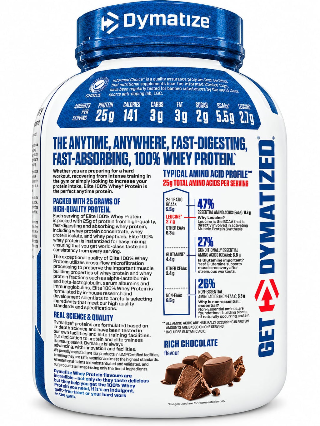 Dymatize Elite Whey Protein – 25g Protein for Muscle Recovery