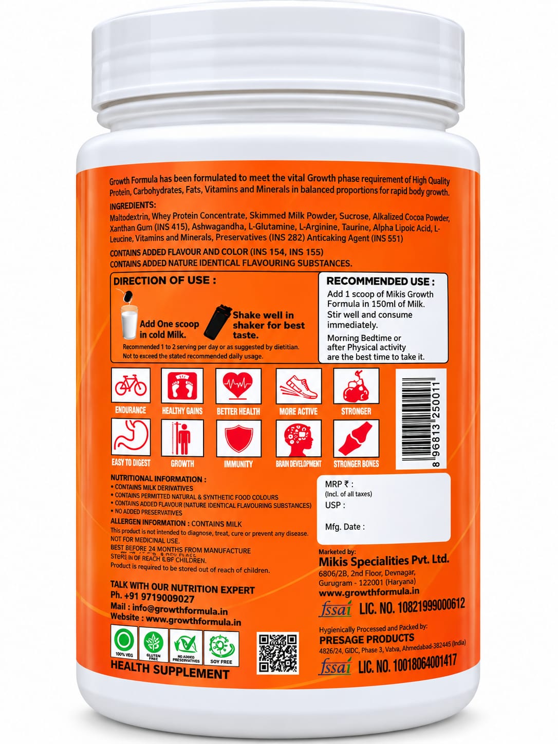 Whey Protein Powder 1kg for Muscle Growth & Recovery