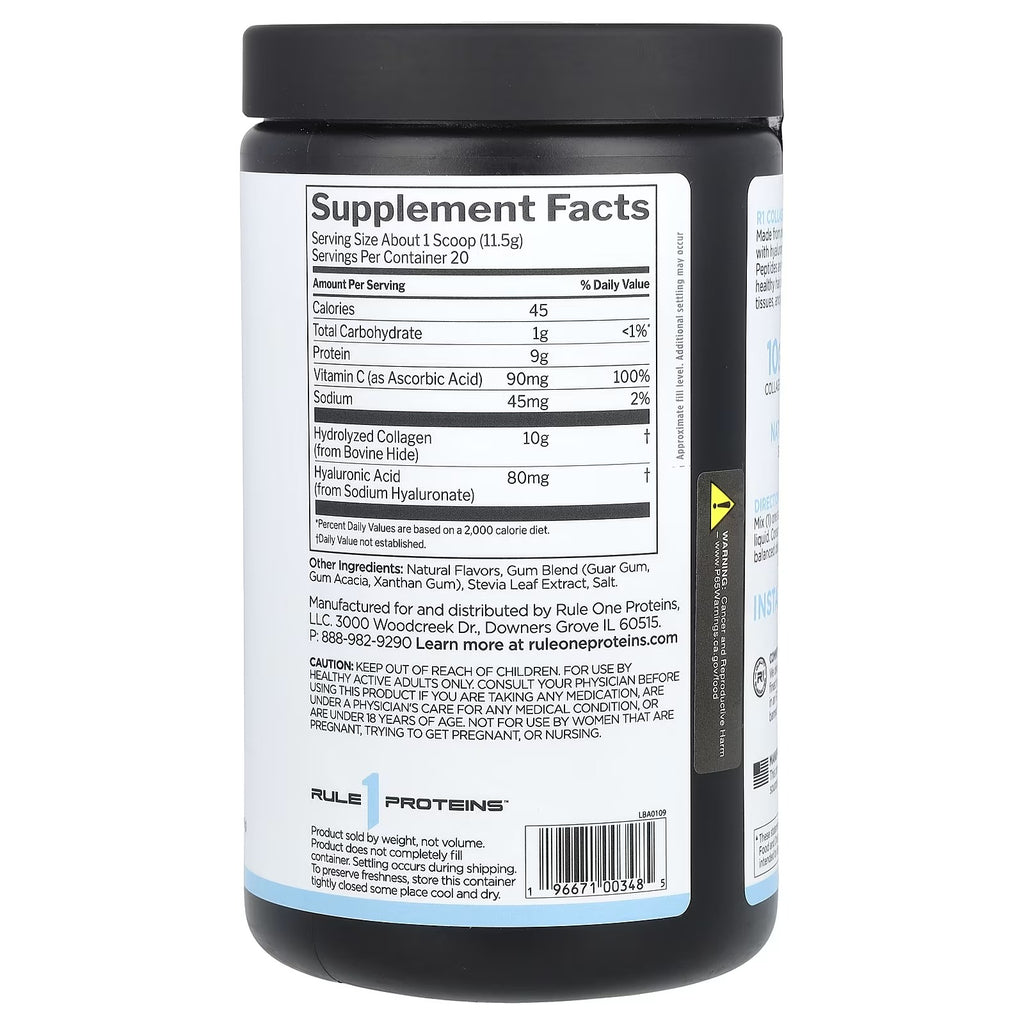 Rule One Proteins, Collagen Peptides + Vitamin C and Hyaluronic Acid