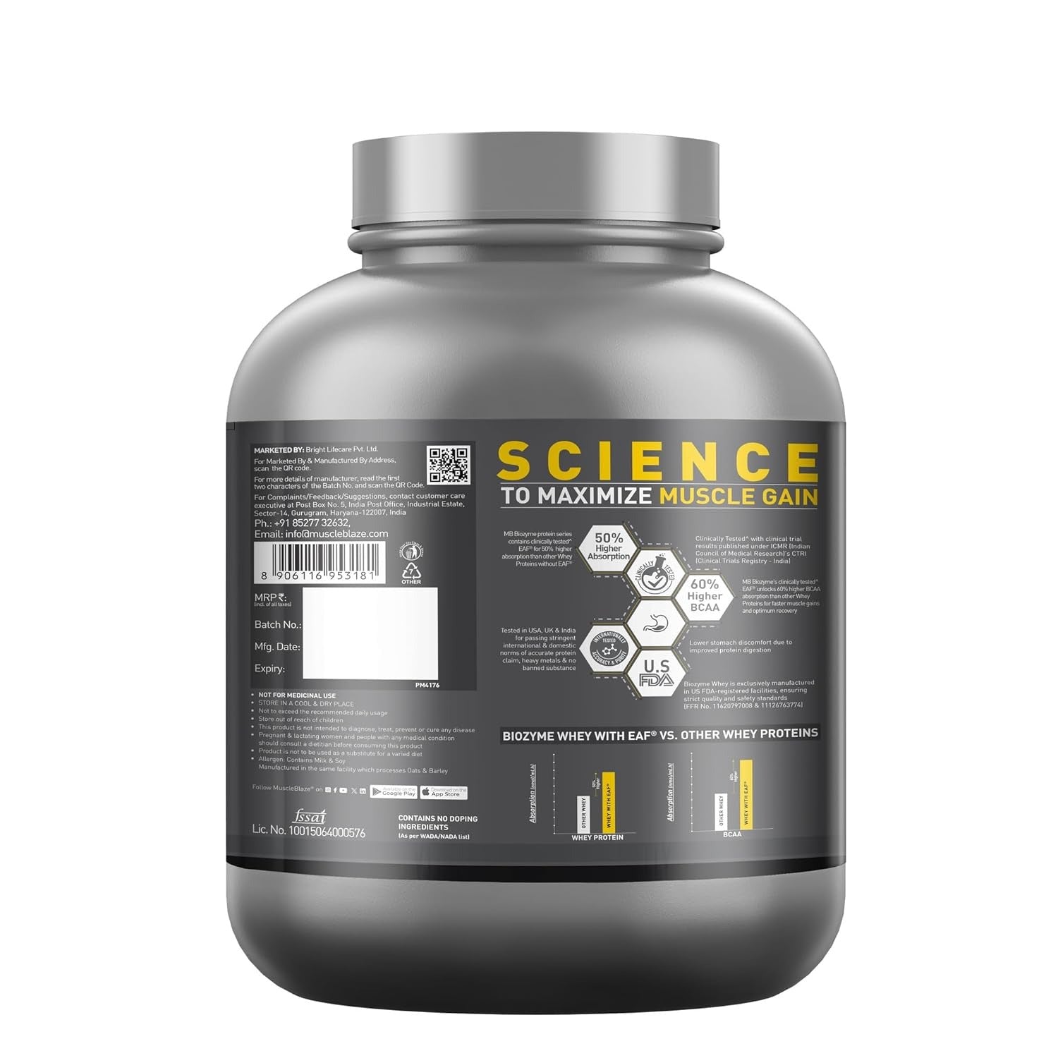 MuscleBlaze Biozyme Performance Whey Protein
