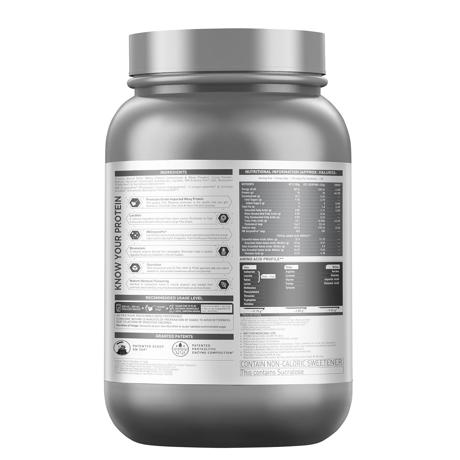 MuscleBlaze Biozyme Whey Protein 1kg – Performance