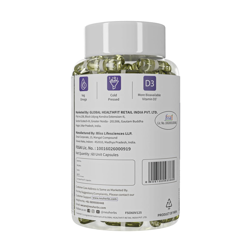 Flaxseed Oil Capsules – Omega 3 6 9 for Heart & Skin