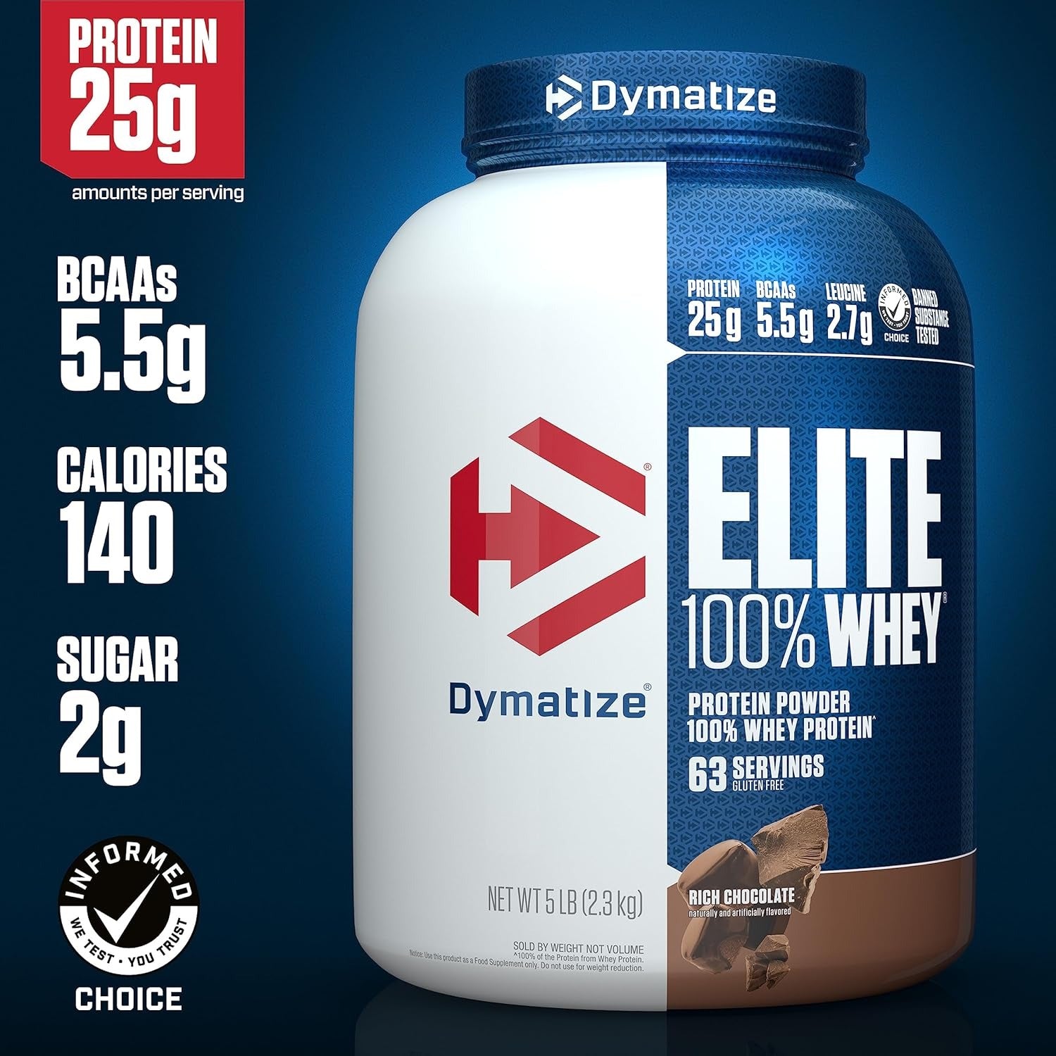 Dymatize Elite Whey Protein – 25g Protein for Muscle Recovery