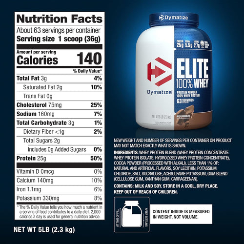 Dymatize Elite Whey Protein – 25g Protein for Muscle Recovery