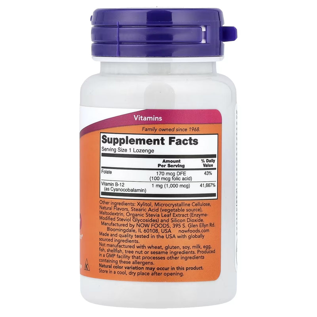NOW Vitamin B-12 1000 mcg Lozenges for Energy