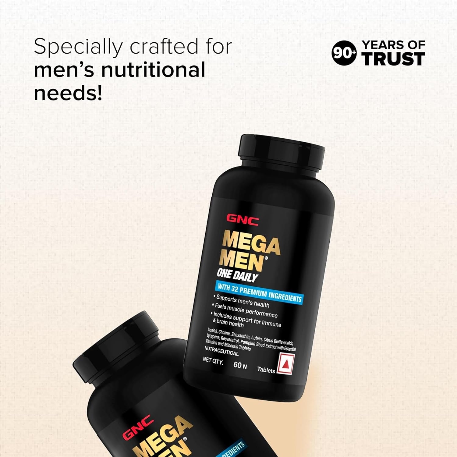 GNC Men Multivitamin One Daily 60 With 32 Premiums Ingredients