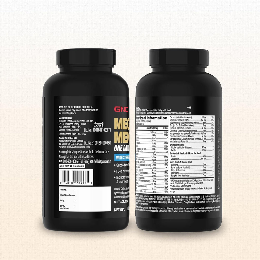 GNC Men Multivitamin One Daily 60 With 32 Premiums Ingredients