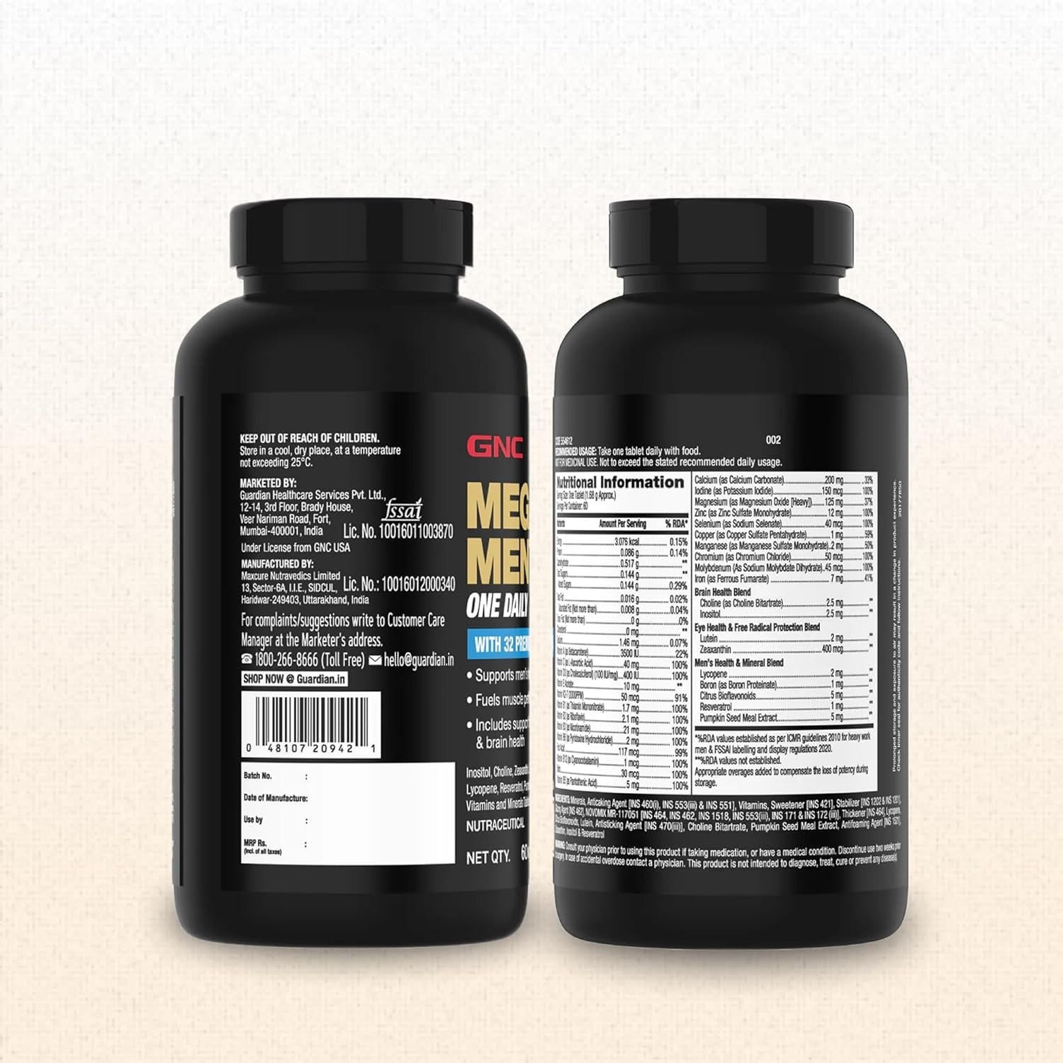 GNC Men Multivitamin One Daily 60 With 32 Premiums Ingredients