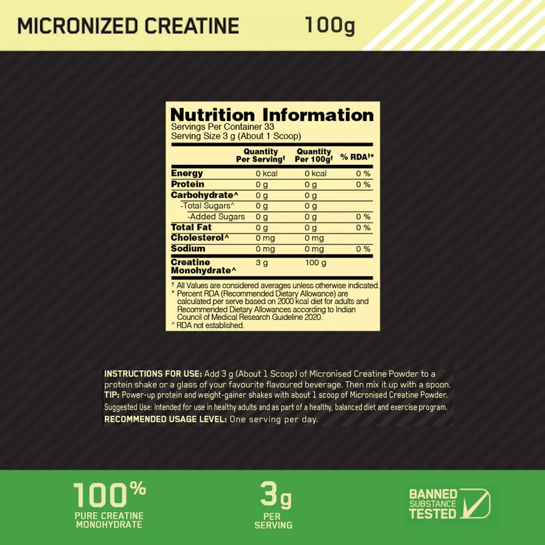 ON Micronized Creatine Powder – Improve Strength