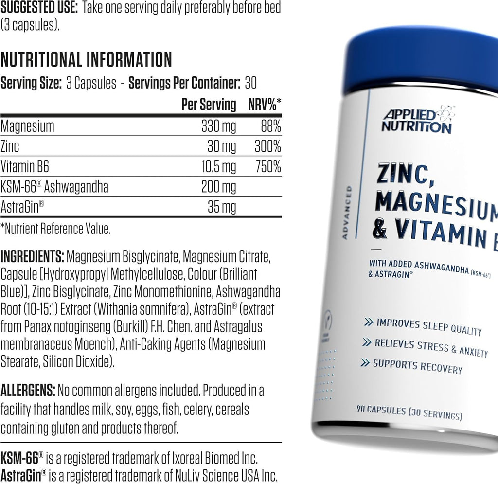 ZMA Pro Supplement – Zinc Magnesium B6 for Testosterone