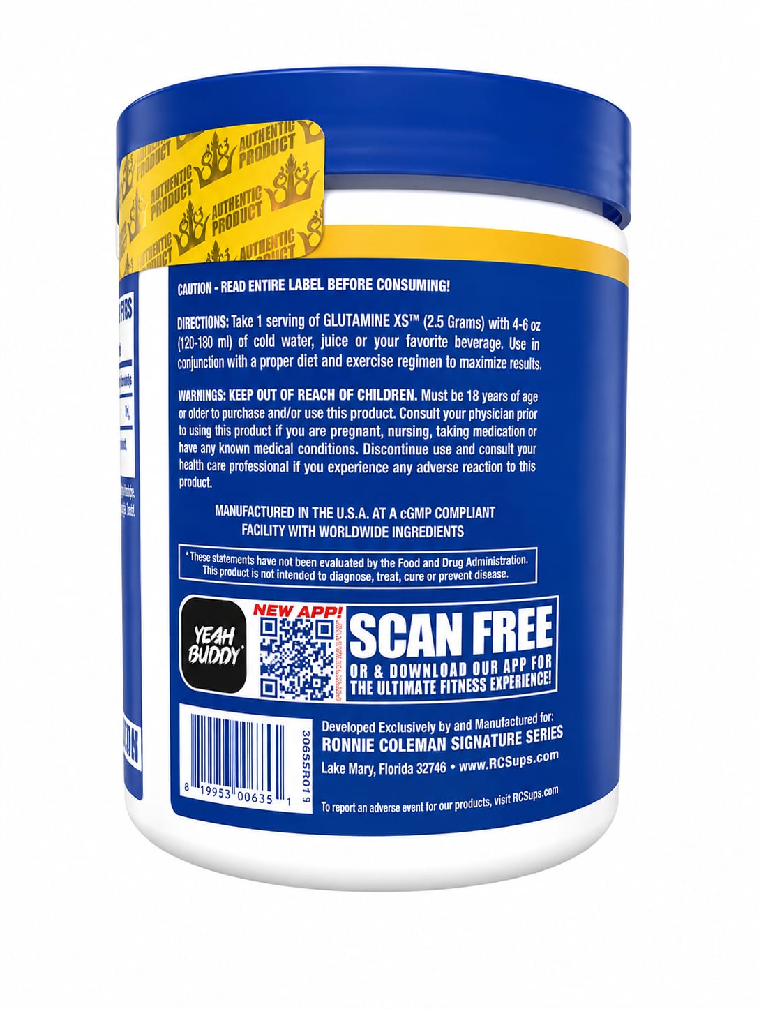 RC GLUTAMINE XS UNFLAVORED