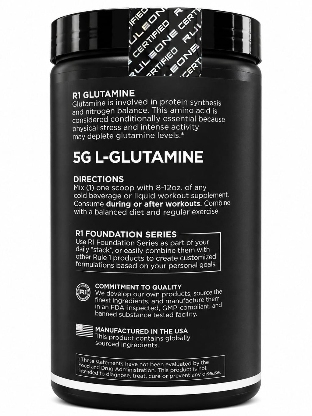 Rule1 GLUTAMINE Micronized Glutamine – 75 SERVINGS