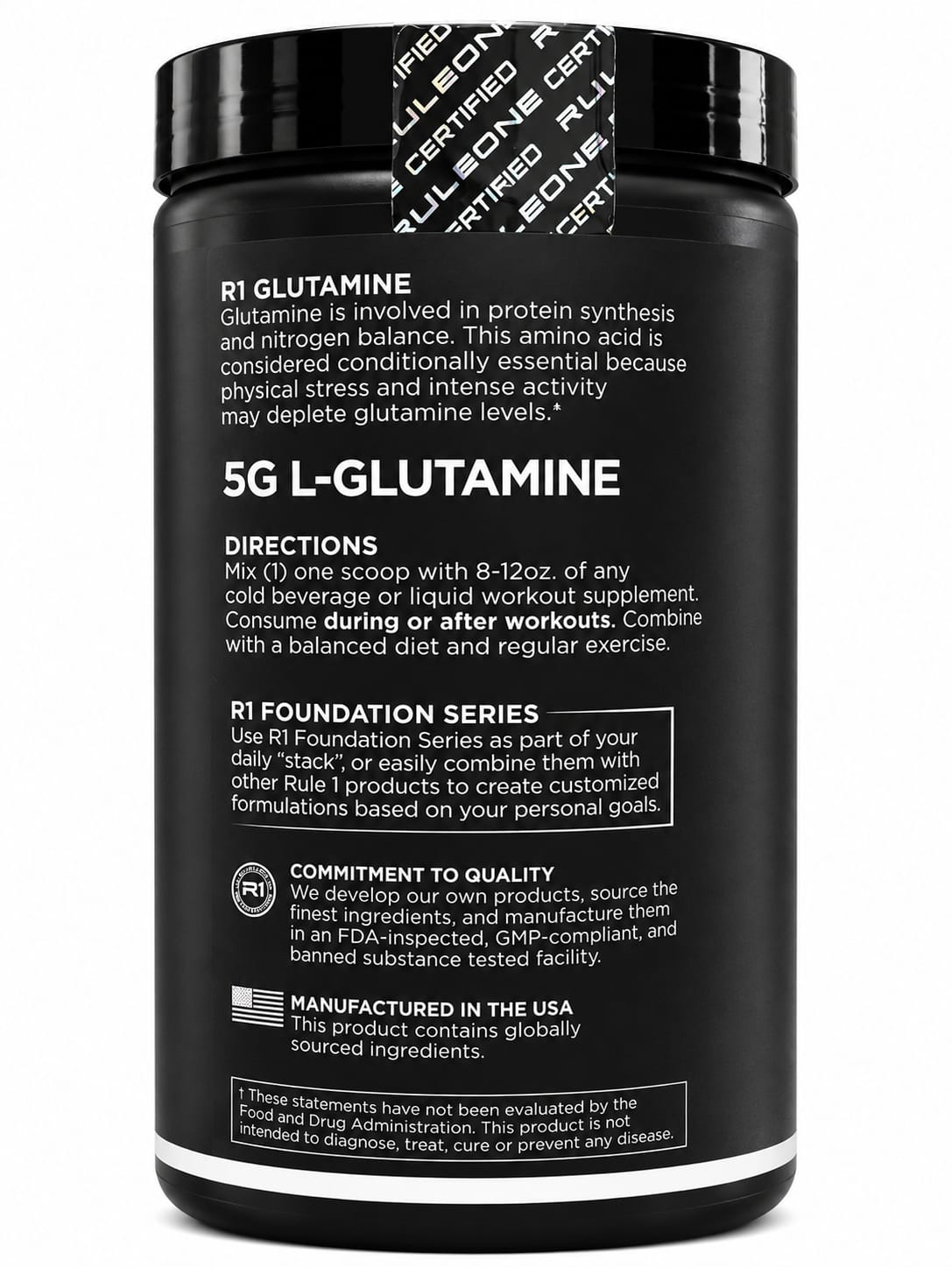 Rule1 GLUTAMINE Micronized Glutamine – 75 SERVINGS
