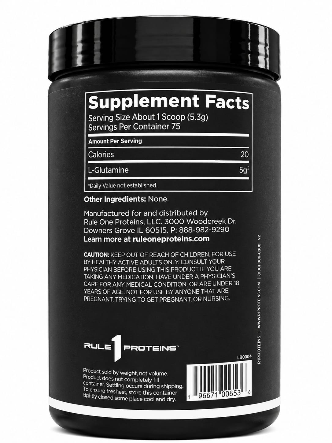 Rule1 GLUTAMINE Micronized Glutamine – 75 SERVINGS