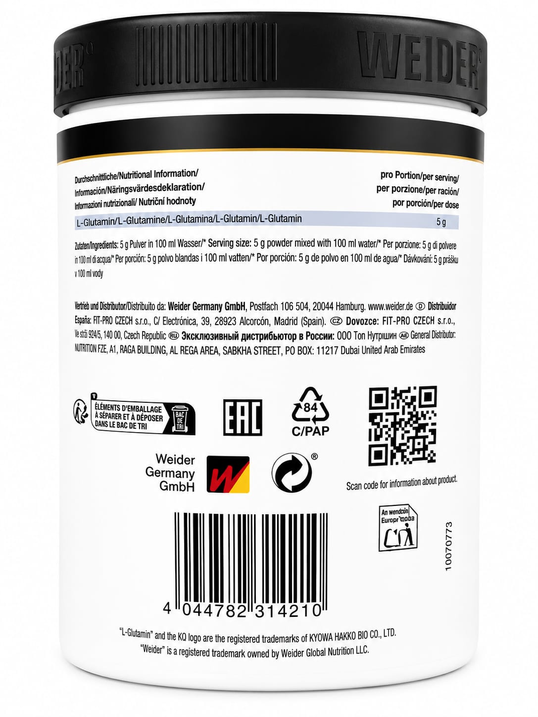 Weider L-Glutamine 400g