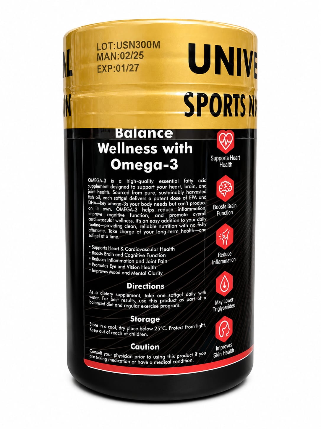 Omega 3 Fish Oil – Universal Sports Nutrition Supplement