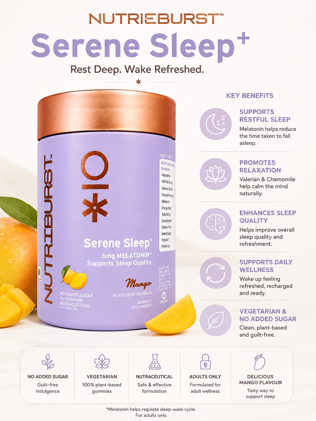 Nutriburst Serene Sleep Gummies with Melatonin