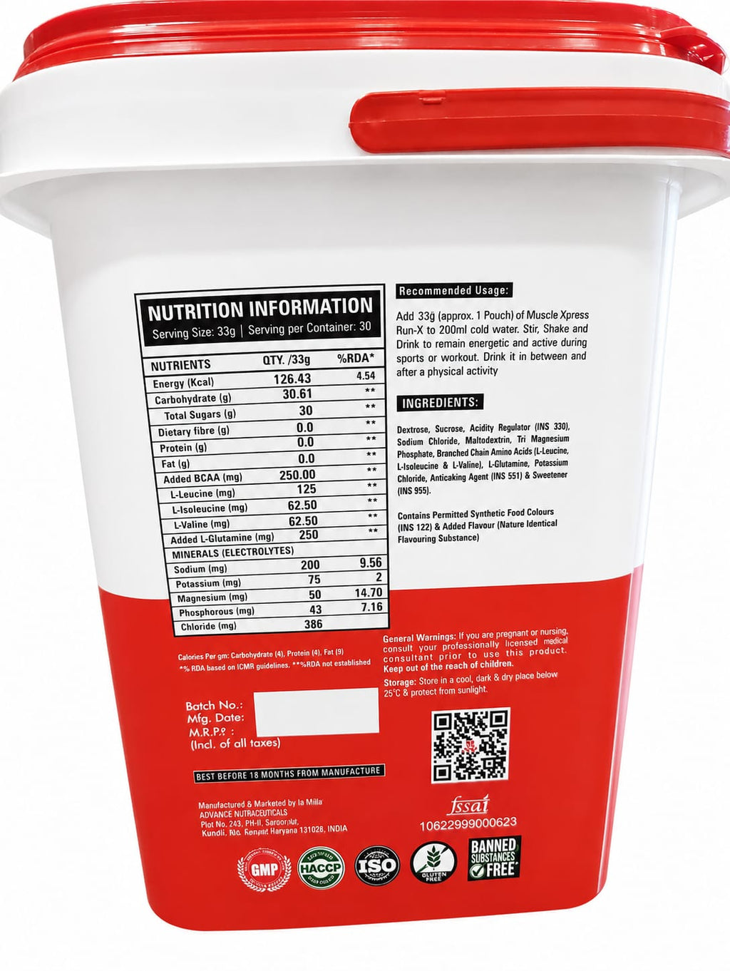 Muscle Xpress Run X Glucose Instant Energy & Hydration Support