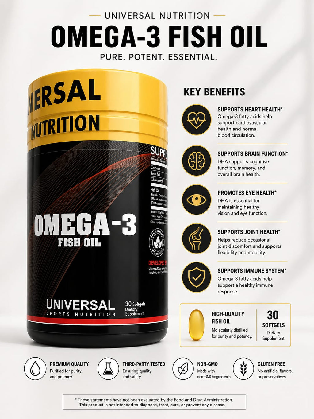 Omega 3 Fish Oil – Universal Sports Nutrition Supplement