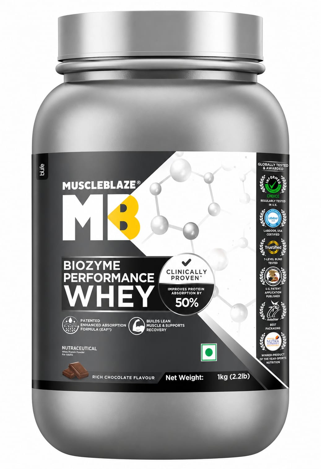 MuscleBlaze Biozyme Performance Whey Protein