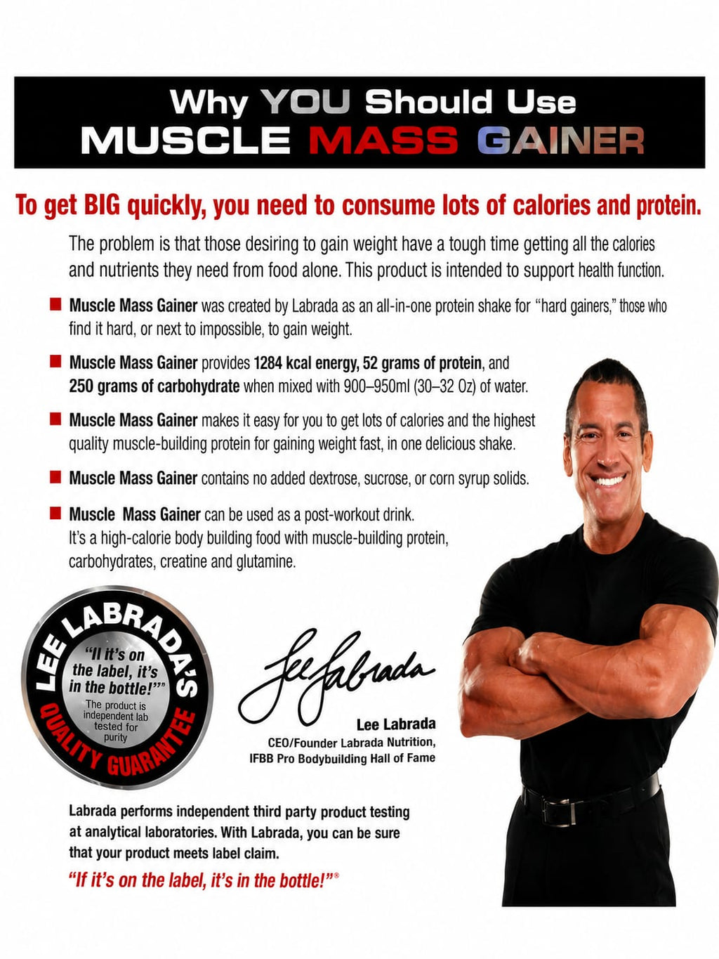 LABRAD Mass Gainer