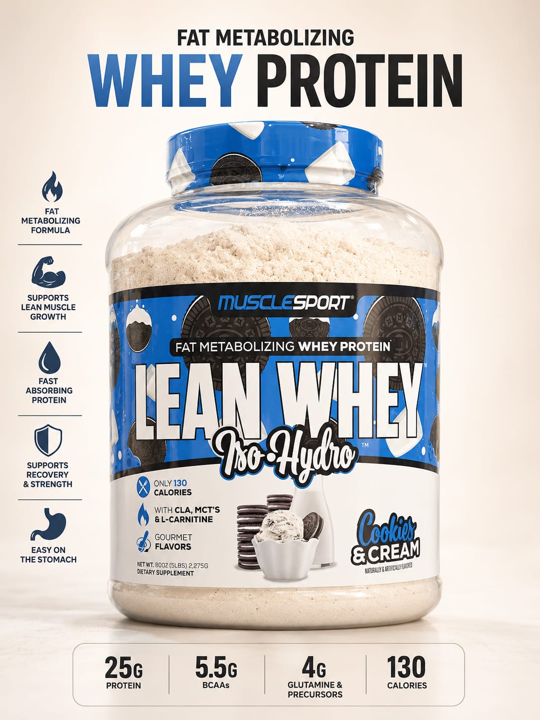 MuscleSport Lean Whey Iso Hydro Protein