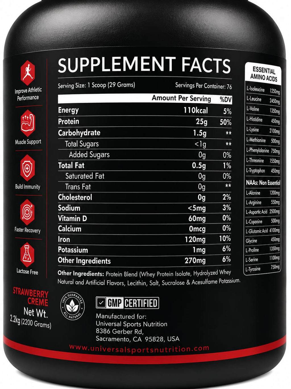 Universal Nutrition Iso Recovery -5lb