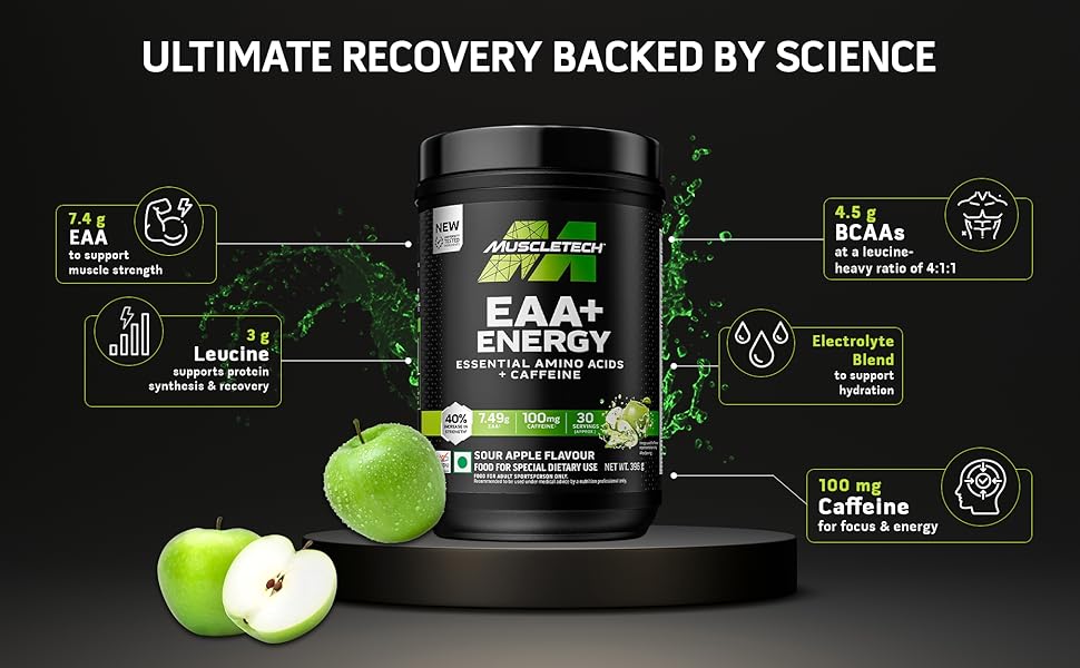 MuscleTech EAA+Energy – Sour Apple – 30 Servings