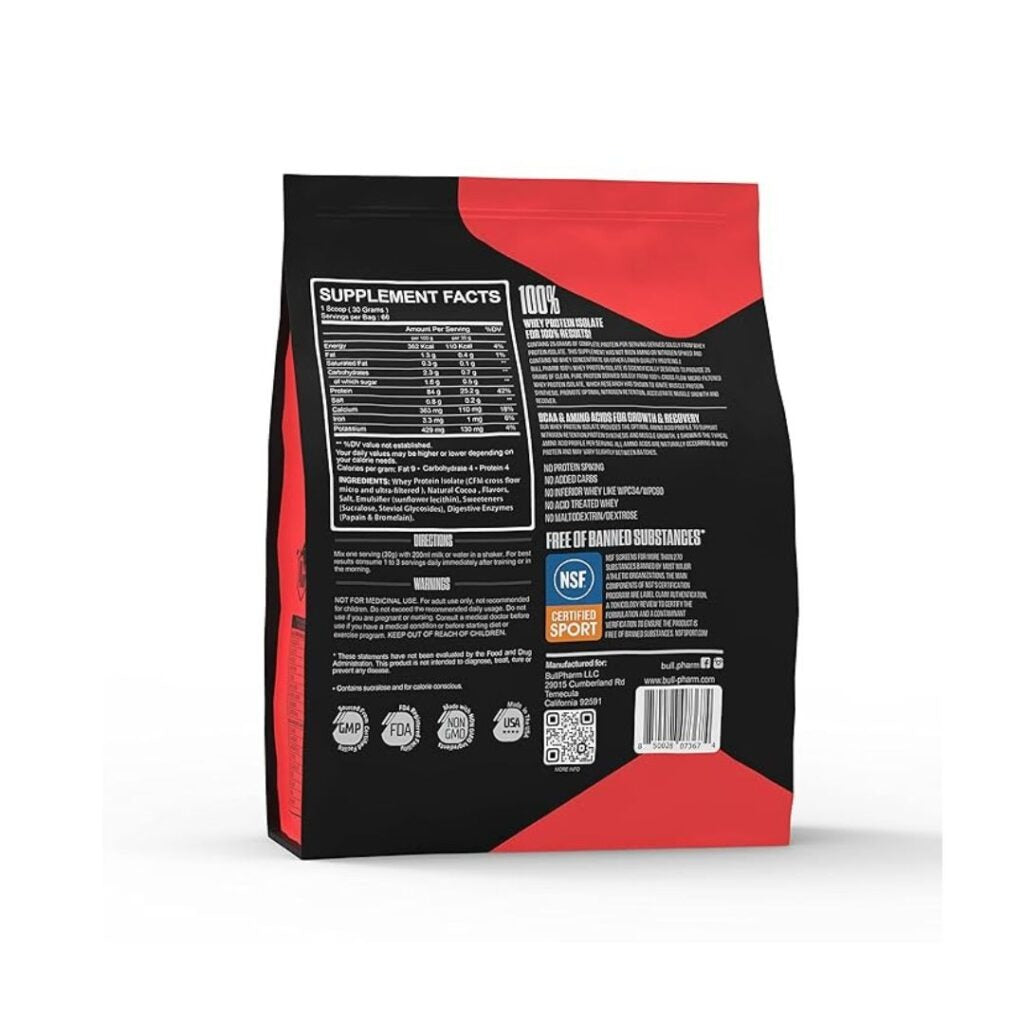 Bullpharm Whey Protein Isolate – 4.44lbs - RICH CHOCOLATE