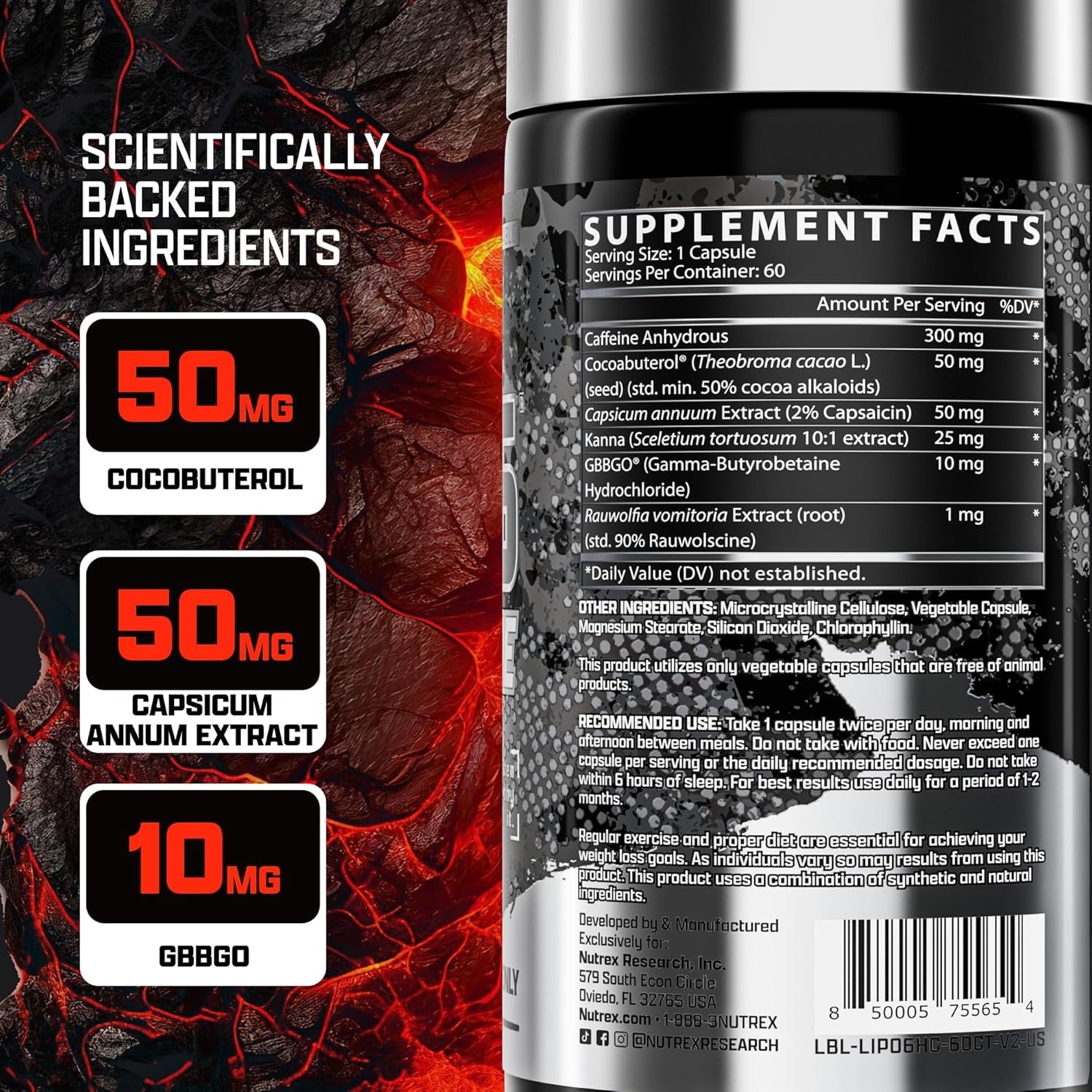 Nutrex Research LIPO-6 HARDCORE - 60 CAPSULES