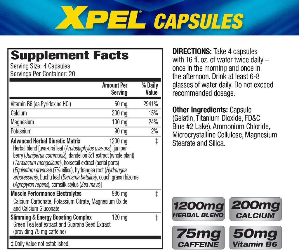 MHP XPEL HERBAL DIURETIC - 80 CAPSULES