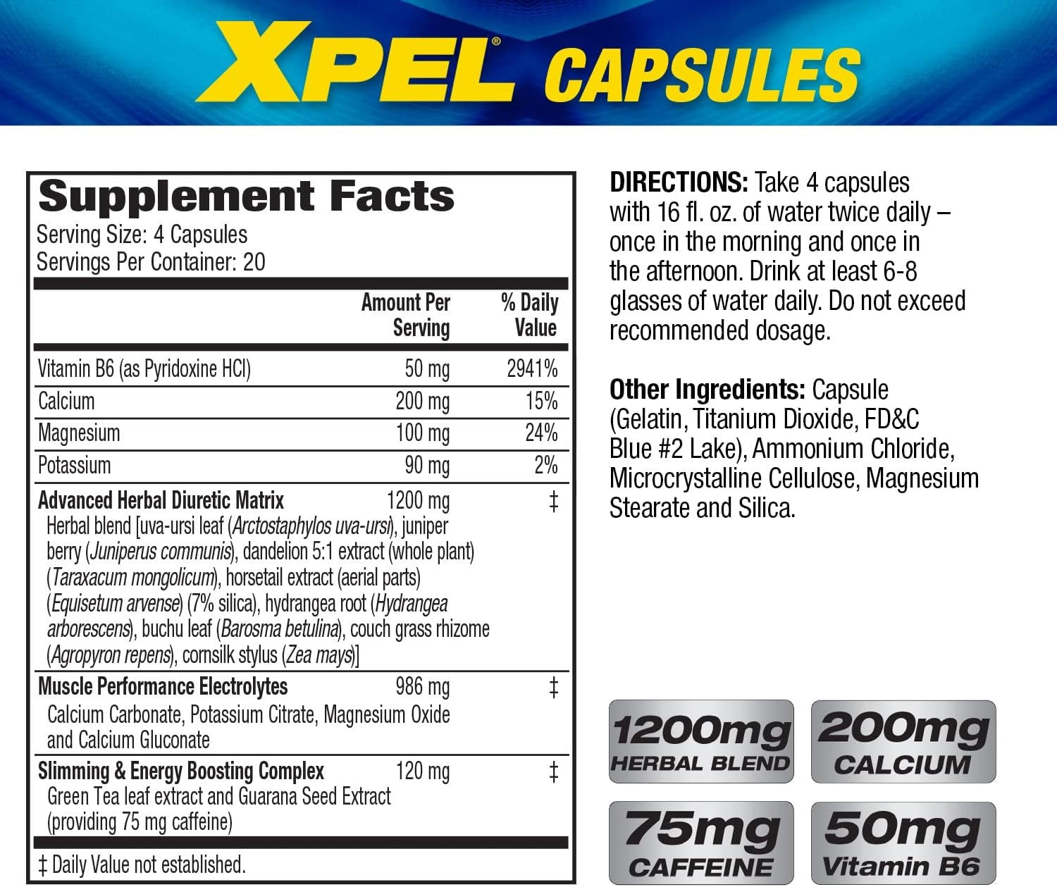 MHP XPEL HERBAL DIURETIC - 80 CAPSULES