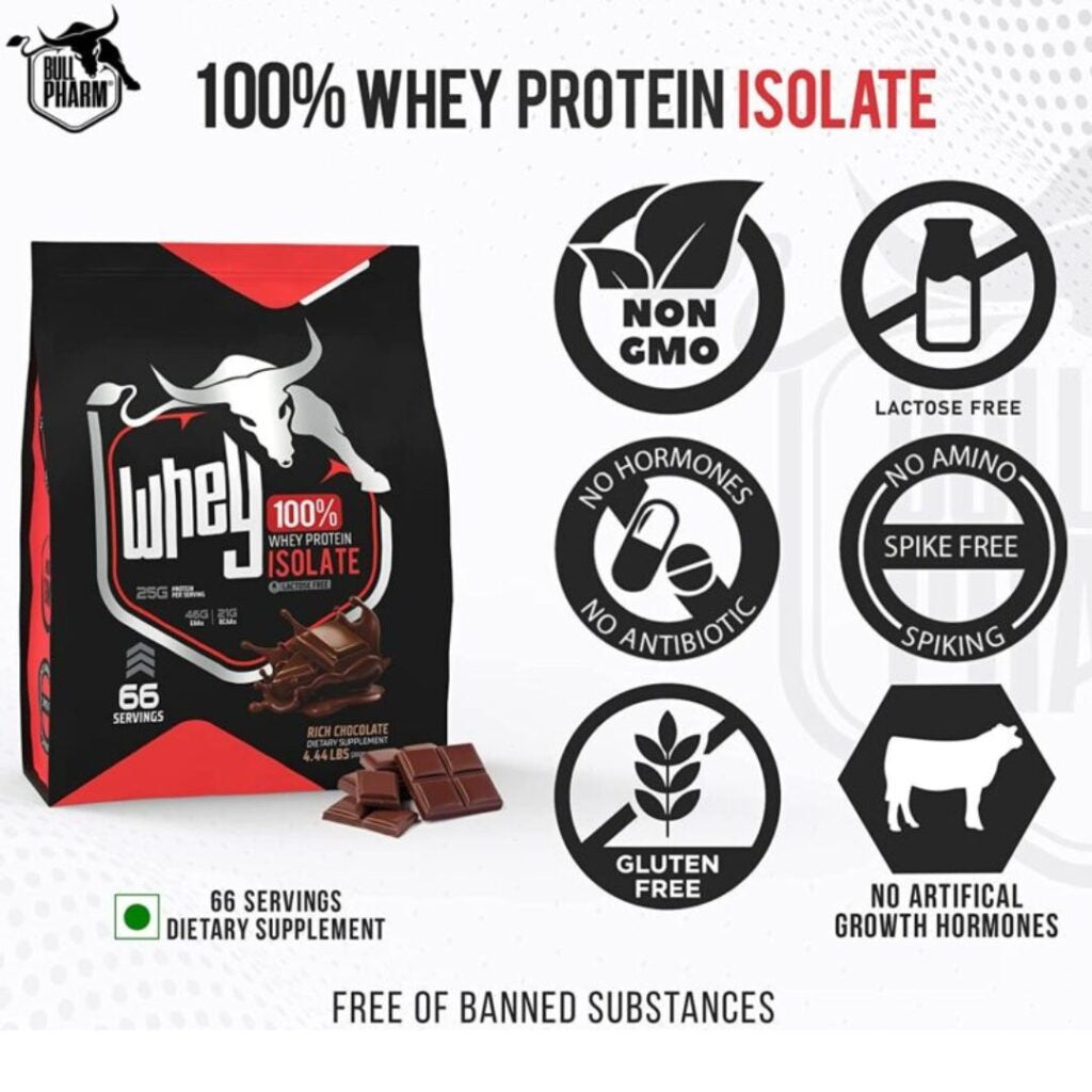 Bullpharm Whey Protein Isolate – 4.44lbs - RICH CHOCOLATE