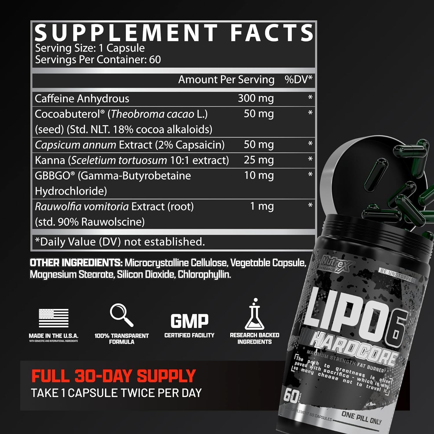 Nutrex Research LIPO-6 HARDCORE - 60 CAPSULES