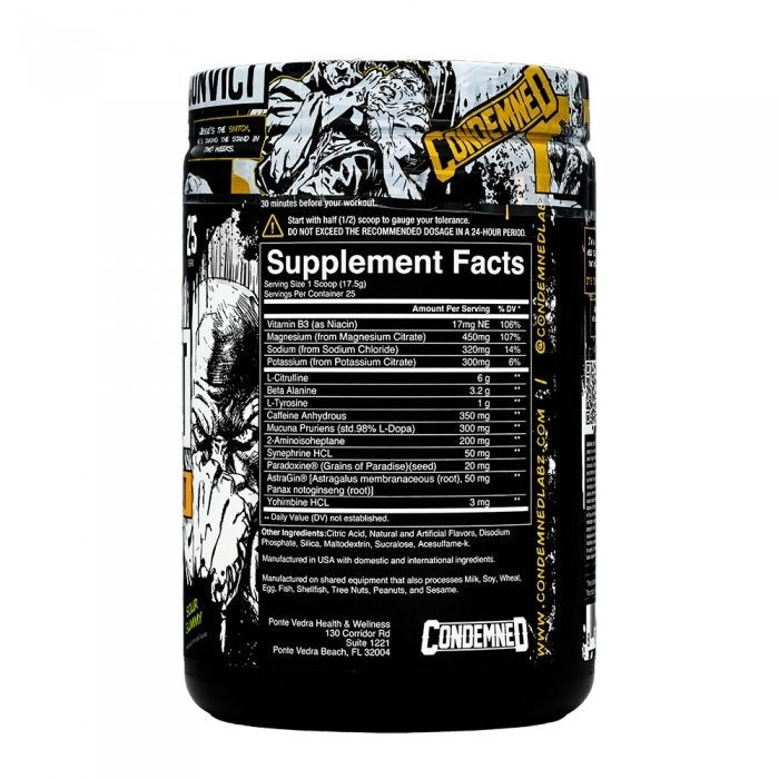 Condemned Convict High Stim Pre Workout - 50 Servings